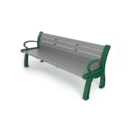 Frog Furnishings Gray 5' Heritage Bench with Green Frame PB 5GRAGFHER